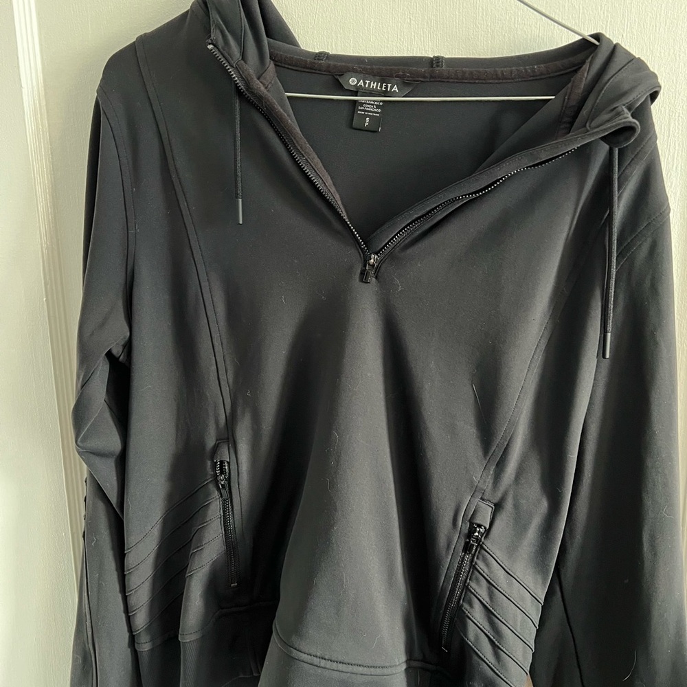 Athleta Charcoal Zip-Up Jacket Sz L EUC